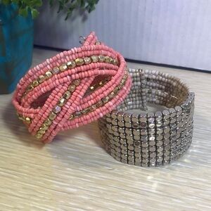 Bohemian Style Glass Bead Bracelet Duo